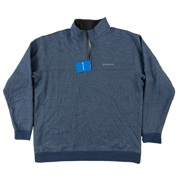 NWT Columbia Men Hart Mountain II‎ Half Zip Blue Pullover Size XXL - Picture 1 of 7